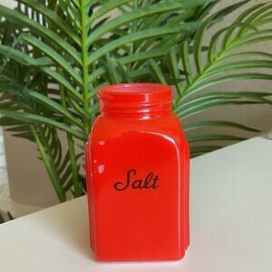 Vintage McKee Roman Arch Salt Shaker Orange Red